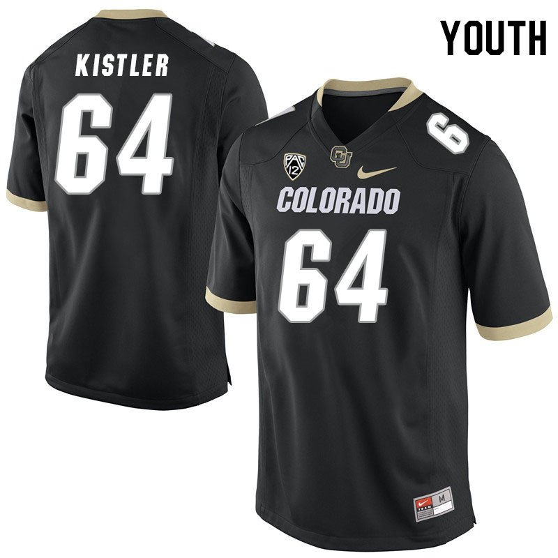 Youth #64 Evan Kistler Colorado Buffaloes College Football Jerseys Stitched Sale-Black